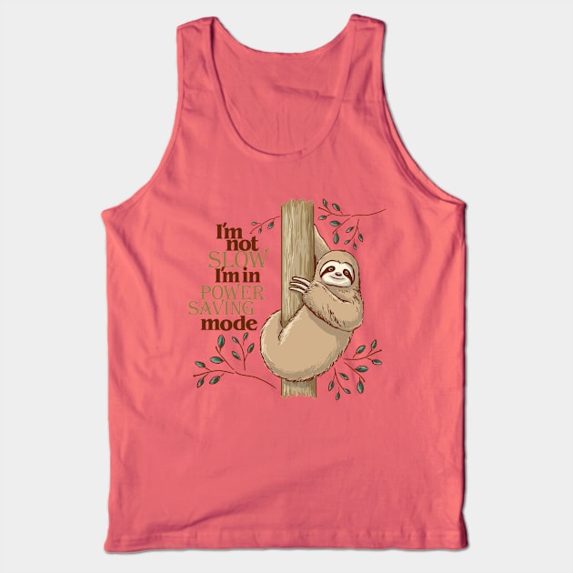 Sloth in Power Saving Mode Tank Top by ElephantShoe